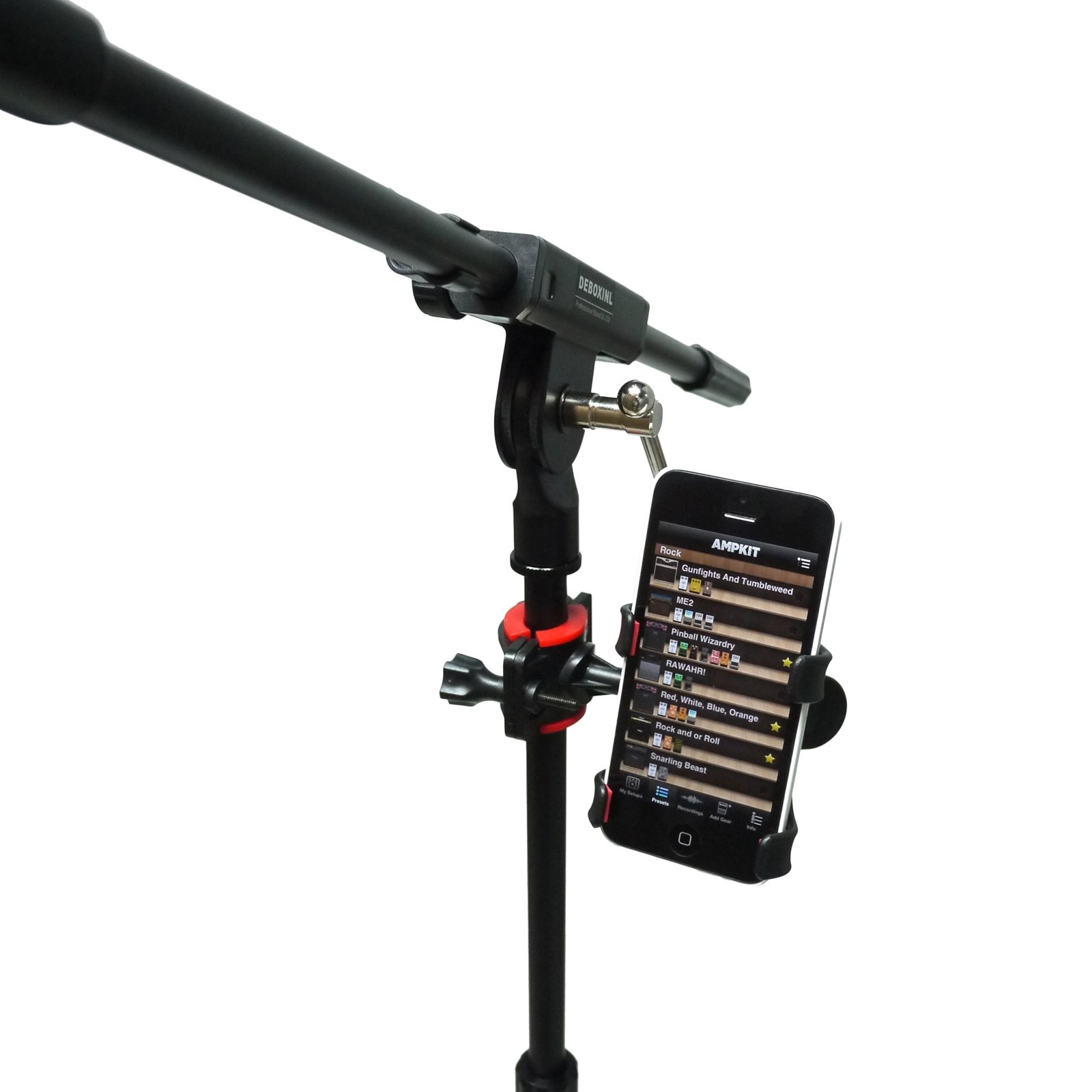 Mr.Power Universal Microphone Stand with Phone Holder - Compatible with iPhone & Samsung Smartphones - Perfect for Podcasting, Live Streaming & Recording Studios
