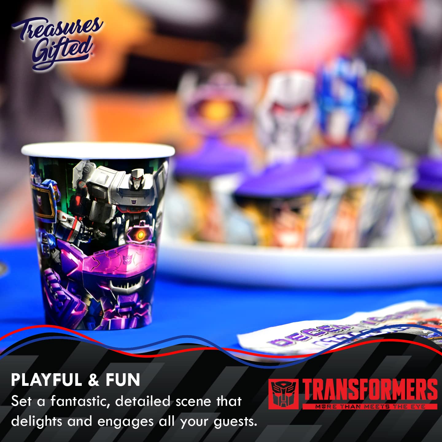 Officially Licensed Transformers 16ct 9oz Party Cups - Decepticons Themed Birthday Party Supplies & Decorations - Perfect for Kids Birthday Parties, Themed Events & Movie Nights