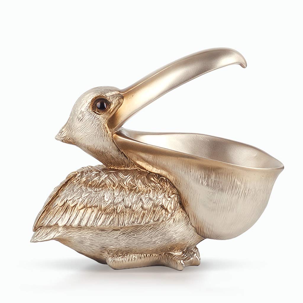 AOHAI Pelican Bird Statue - Elegant Desktop Sculpture for Home & Office Decor | Storage Organizer | Perfect for Living Room, Bedroom & Workspace | Decorative Gift Idea (Color: B)