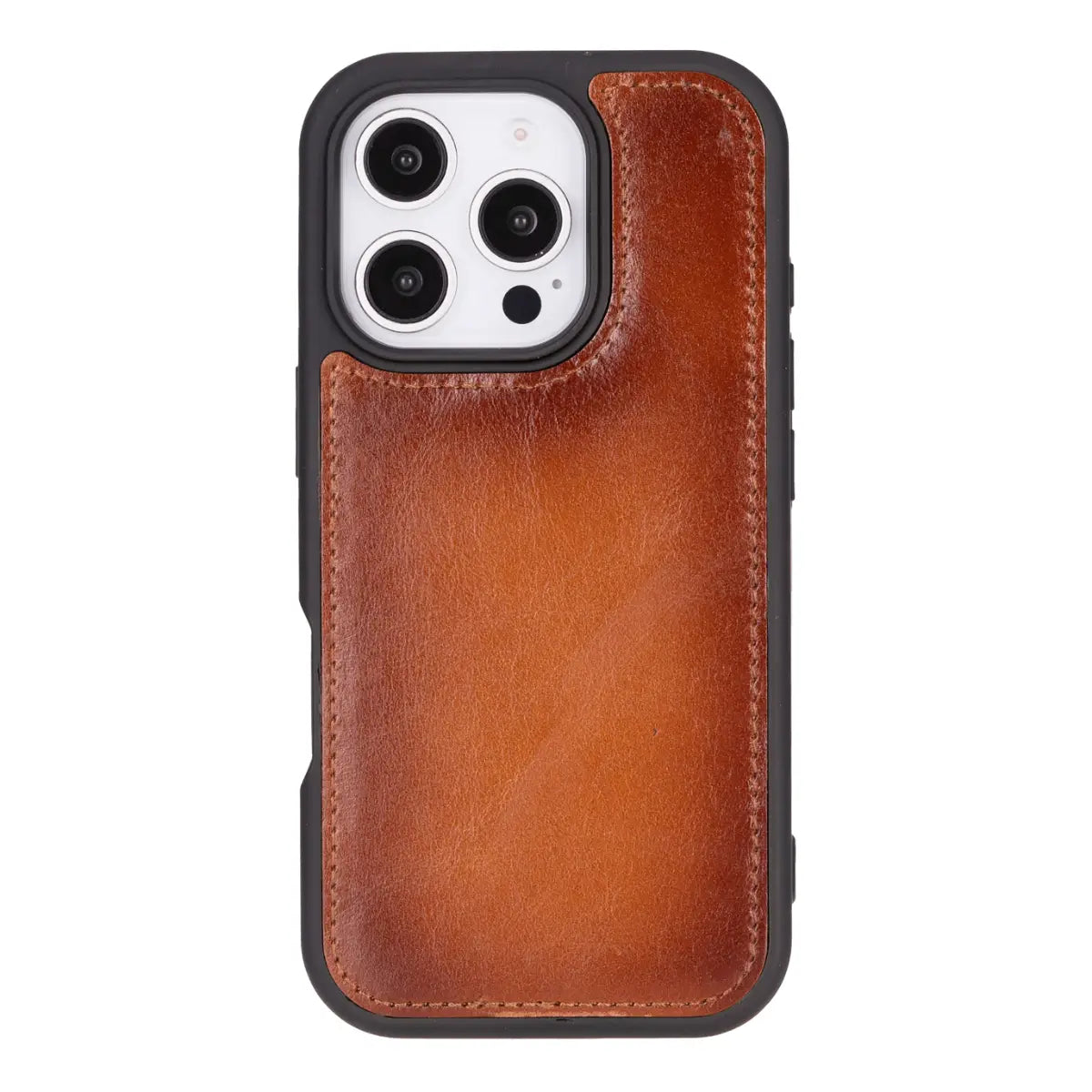 Premium Burnished Tan Leather Wallet Case for iPhone 16 Pro - Slim Protective Cover with Card Slots | Perfect for Everyday Use, Travel & Business