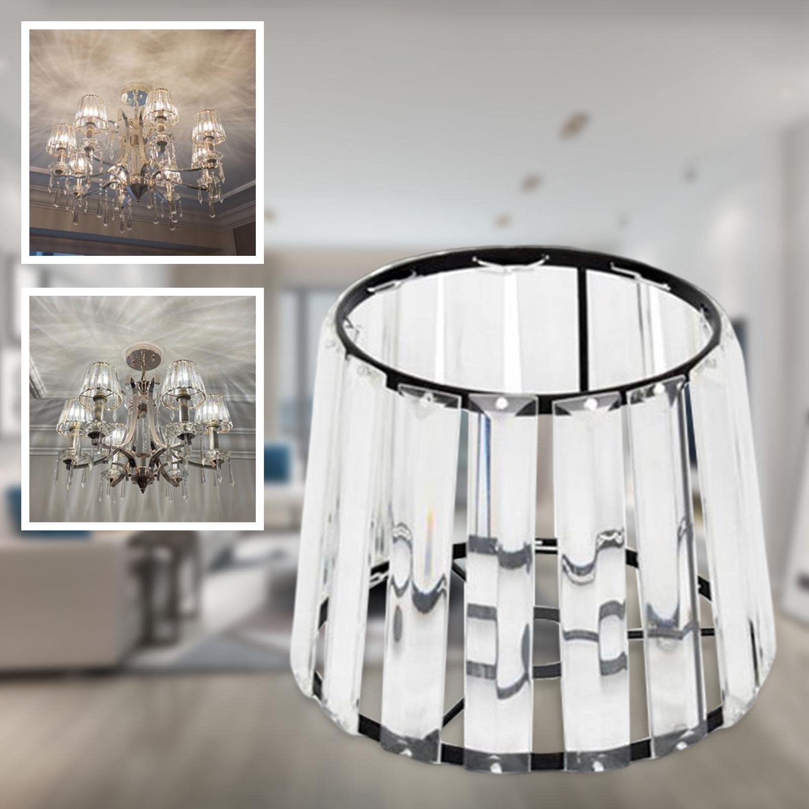 Elegant Black Crystal Ceiling Chandelier Lampshade Cover - Perfect for Dining Room, Living Room & Bedroom Lighting Decor