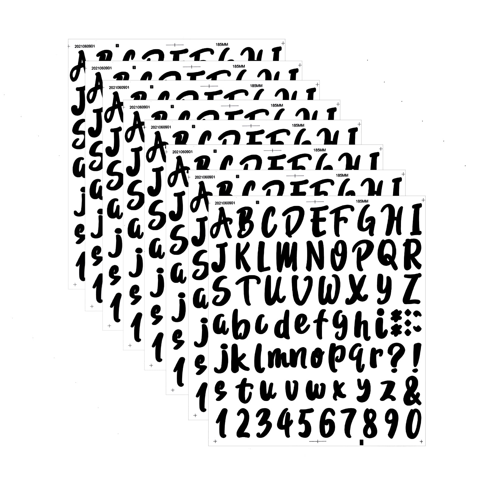 KINBOM 8 Sheets 1 Inch Alphabet & Number Stickers - Self-Adhesive Vinyl Letter Decals, Cursive Address Labels for Mailbox, Window, Door, Home, Office & Car (Black) | Perfect for DIY Crafts, Address Signs & Personalization Projects