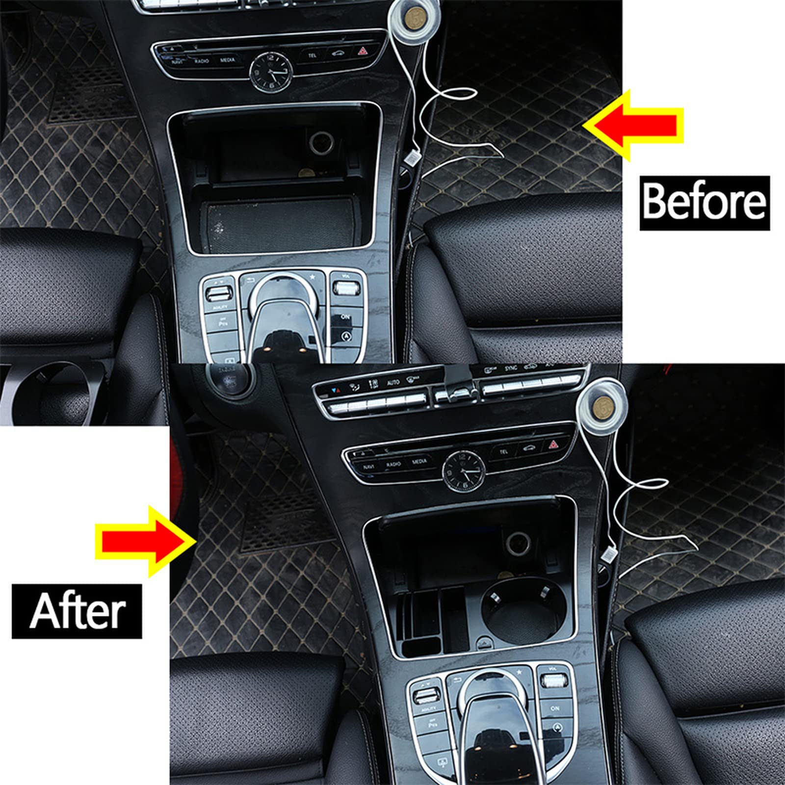 Mercedes C/E/GLC Class Cup Holder & Phone Stand (2015-2018) - Car Organizer Accessory