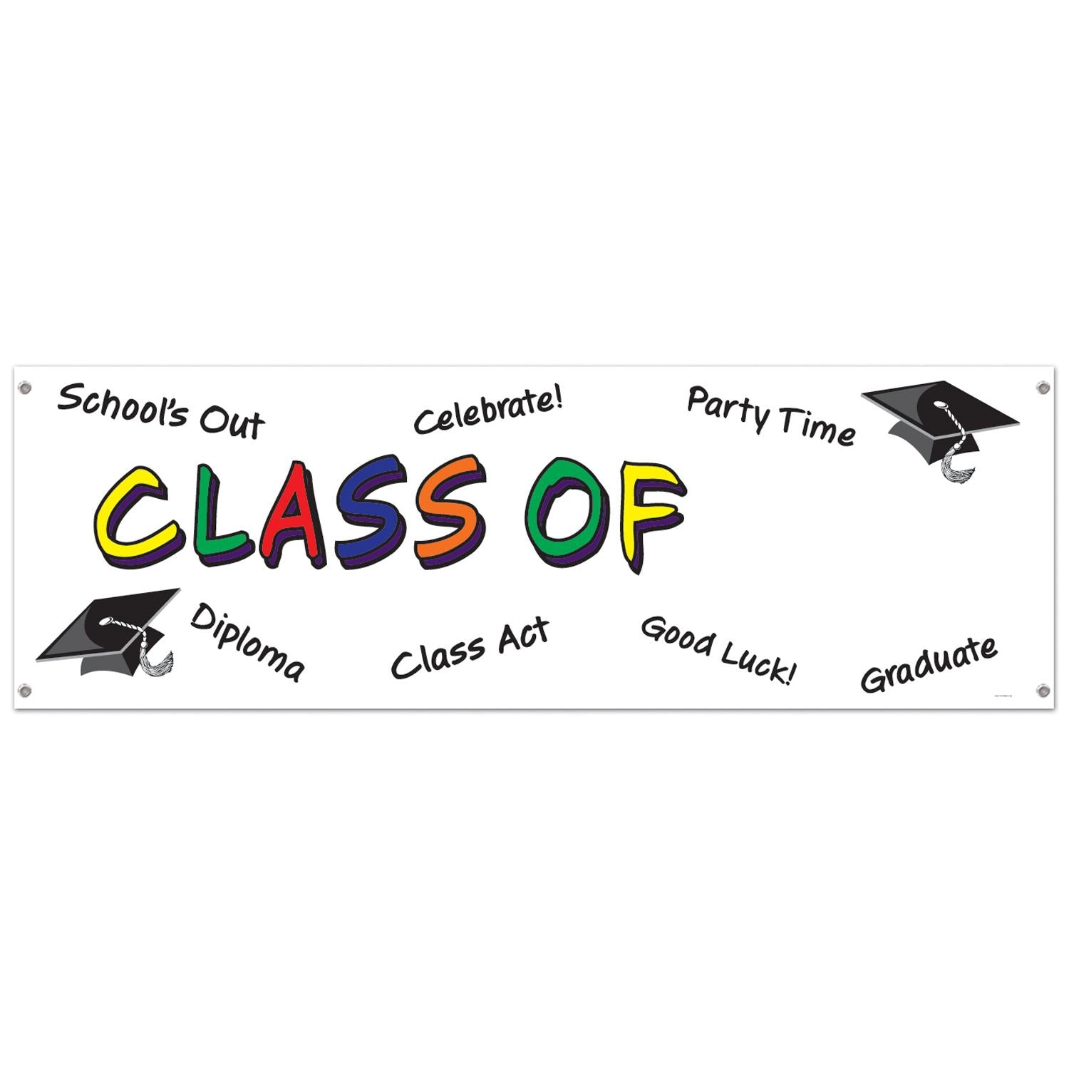 12 Pack Beistle Class of Year Graduation Party Sign Banner - Decorate for High School & College Graduation Ceremonies, Parties & Celebrations