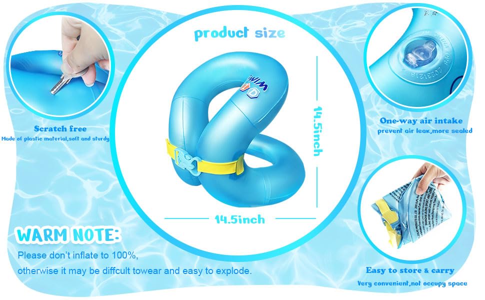 **Best Inflatable Swim Vest for Kids 30-90 lbs - Adjustable Safety Buckle, Double Air Chambers, Portable Pool Float for Toddlers & Children - Perfect for Swimming Lessons, Beach & Pool Safety**
