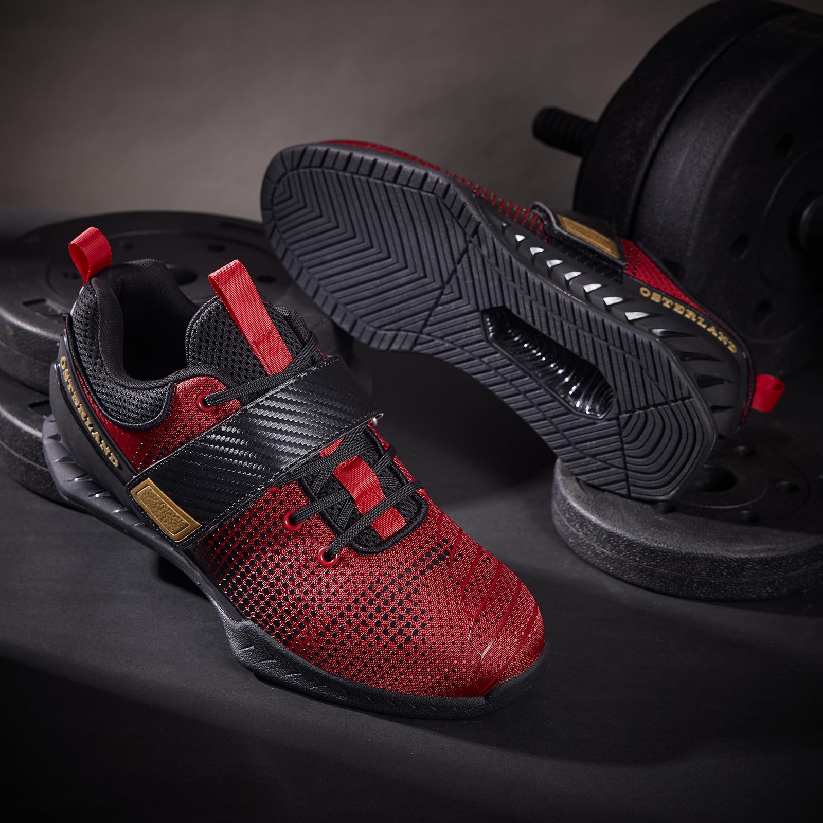 Osterland Weightlifting Shoes for Men & Women - Powerlifting Gym Shoes for Crossfit Training, Deadlifting & Squatting - Heavy Duty Lifting Footwear for Weight Training & Strength Workouts - Perfect for Gym, Home Workouts & Crossfit Competitions