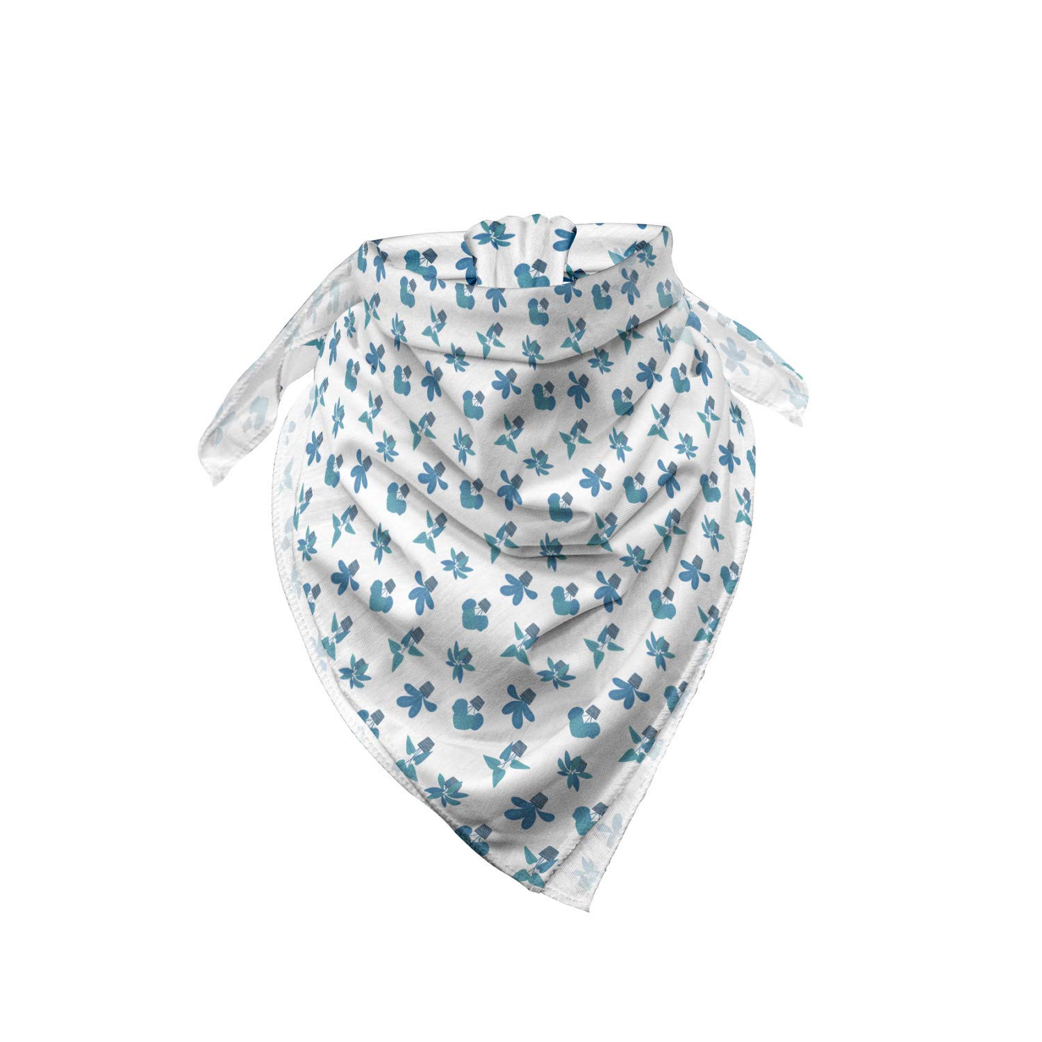 Ambesonne Floral Bandana Scarf - Repeating Botanical Plants Print, Unisex Head Wrap & Neck Tie for Women & Men - Perfect for Outdoor Activities, Music Festivals & Fashion Accessories