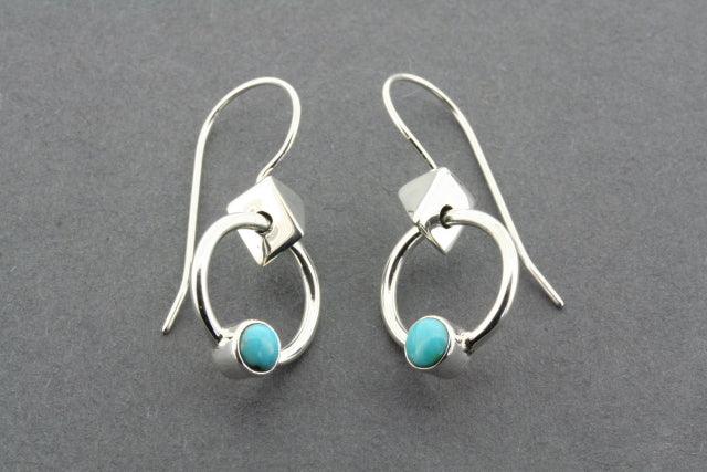 Turquoise Hoop & Triangle Earrings for Women - Boho Chic Dangle Earrings for Party, Wedding & Everyday Wear