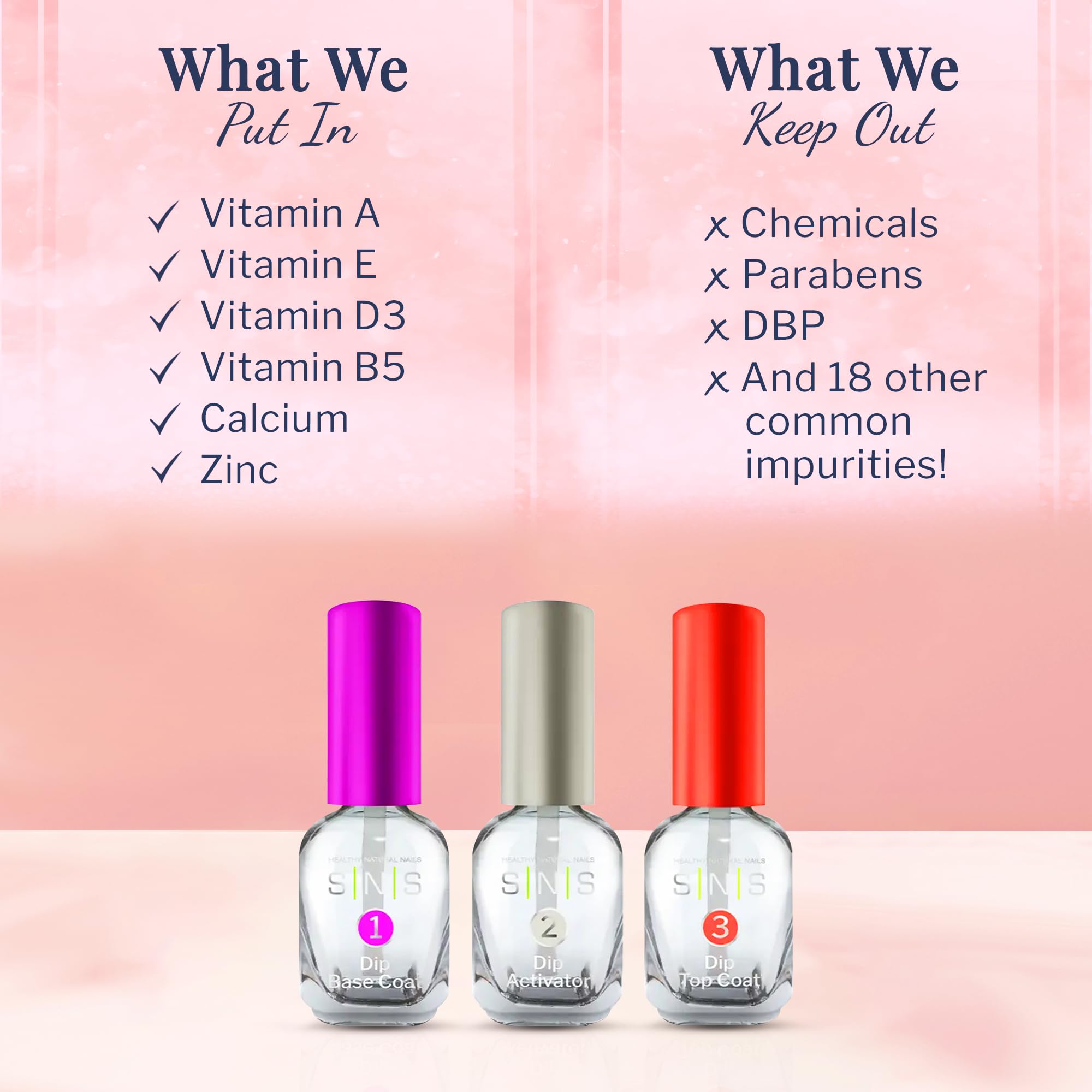 SNS Dip Powder Nail Kit - Pink & Sparkles Dipping Powder Starter Set with Long-Lasting Colors for Stronger Nails | DIY At-Home Manicure Kit for Salon-Quality Results | Perfect for Parties, Weddings and Everyday Wear