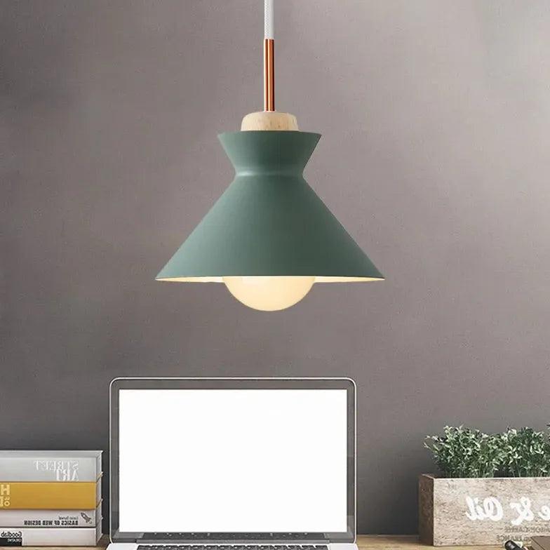 Modern Yellow Trumpet Pendant Light - Elegant Ceiling Lighting for Dining Room, Kitchen, or Bedroom Decor
