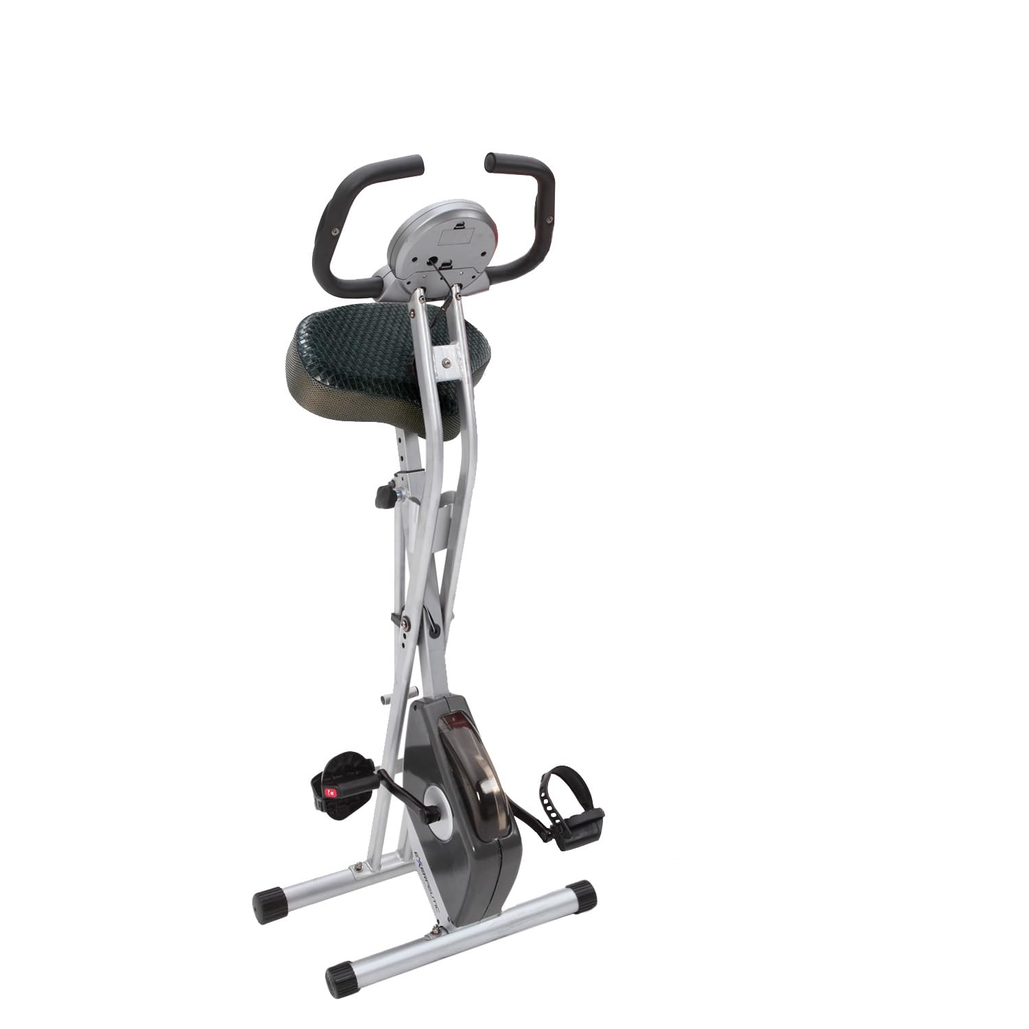 Exerpeutic Foldable Exercise Bike with 8 Resistance Levels - Stationary Bike with Airsoft Seat & LCD Display for Tracking Distance, Calories, Time, Speed - Perfect for Home Gym, Cardio Workouts & Small Spaces