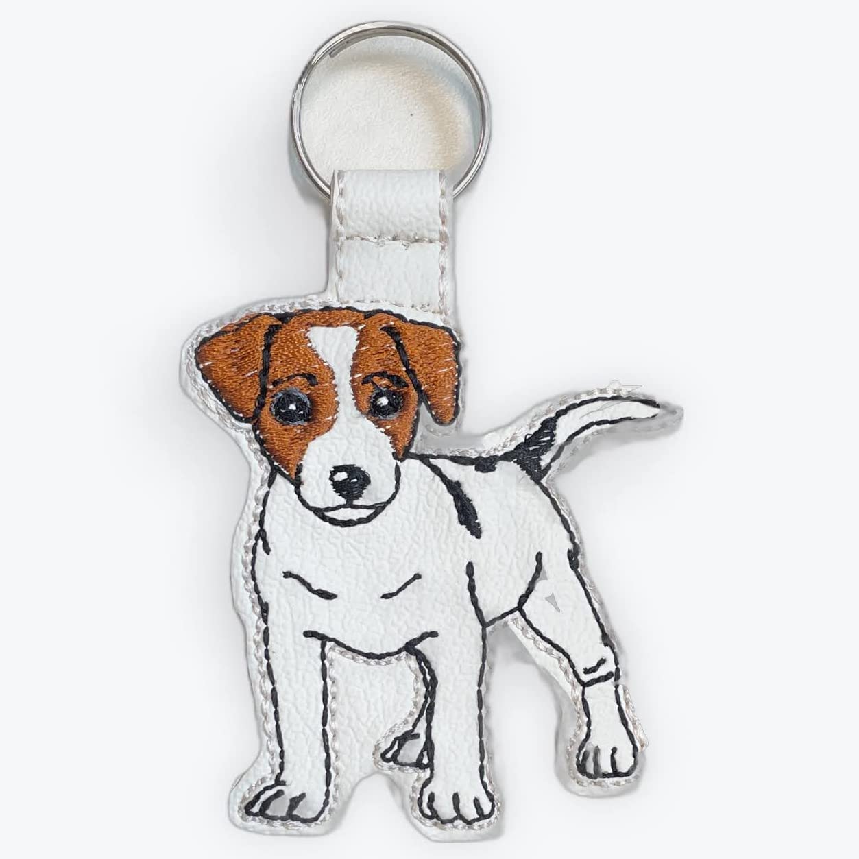 Jack Russell Terrier Keychain - White & Brown Pet ID Luggage Tag by Syntryz | Perfect for Dog Lovers, Travel Accessories & Gift Ideas