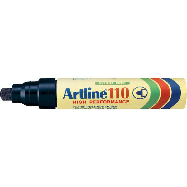 Artline 110 Permanent Marker - 4mm Bullet Tip, Black Ink, Pack of 6 - Ideal for Office, School, Crafts & DIY Projects