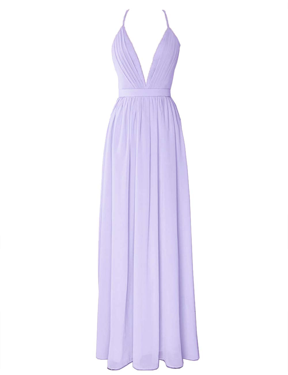 JAEDEN Elegant Long Chiffon Bridesmaid Dress - Deep V Neck Formal Evening Gown for Weddings, Prom & Special Occasions