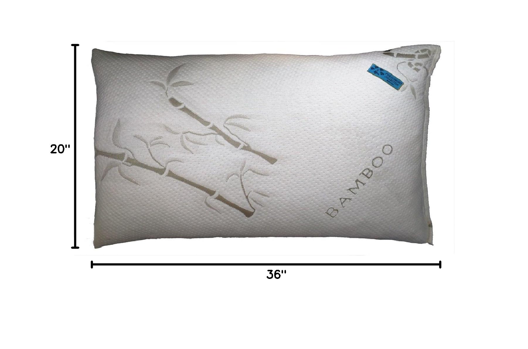 Bamboo Covered Shredded Memory Foam Pillow - 100% Washable, Hypoallergenic & Made in USA (King Size) for Back, Side & Stomach Sleepers - Perfect for Bedroom, Travel & Office Use