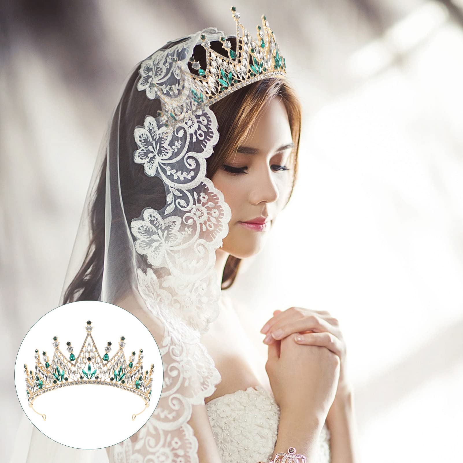 FOMIYES Bridal Crown - Elegant Wedding Hair Accessories for Bride, Women's Tiara, Birthday & Cosplay Crown, Alloy Headband for Miss & Wedding Dress | Perfect for Bridal Showers, Bachelorette Parties & Special Occasions