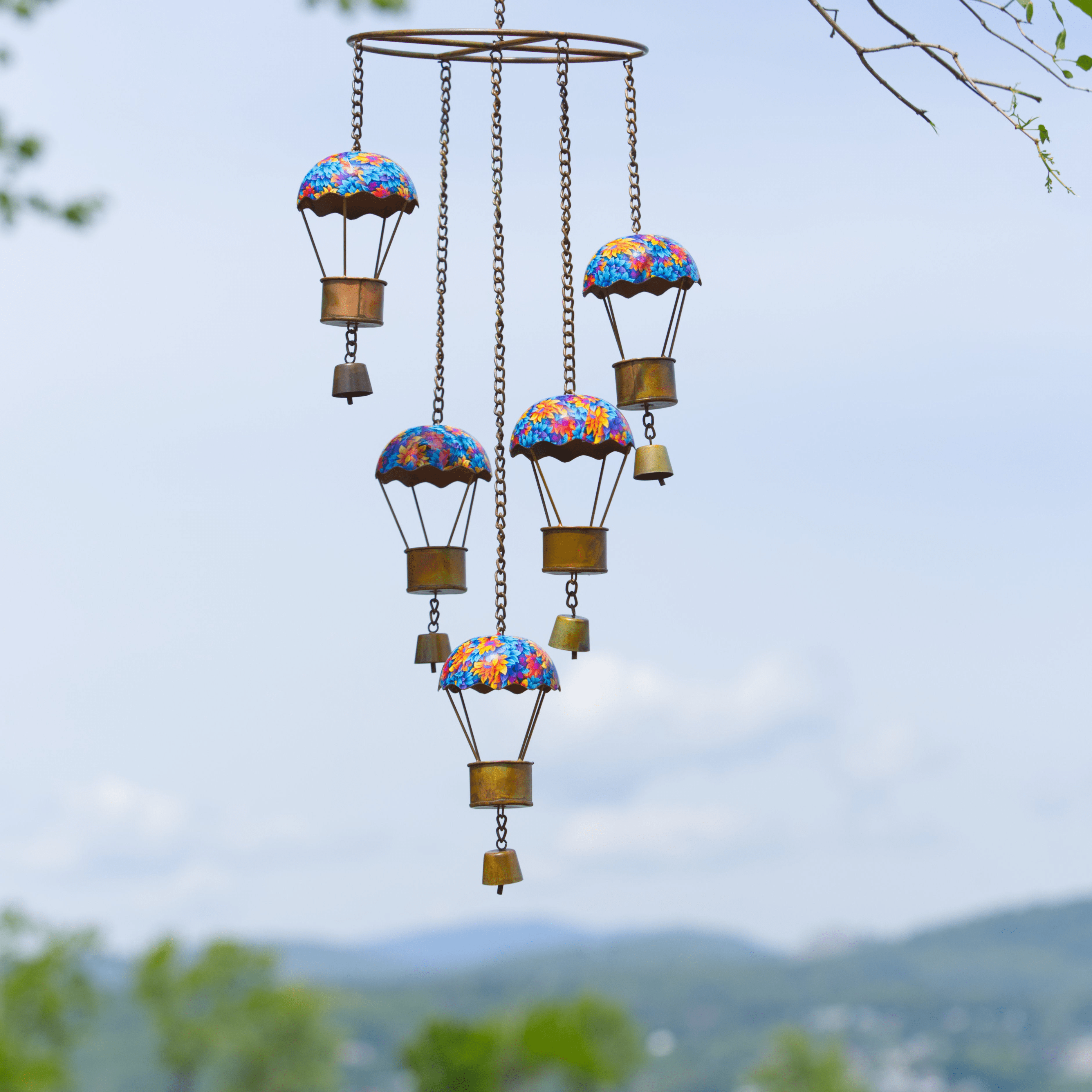 Floral Hot Air Balloon Nursery Mobile - Handmade Baby Crib Decor for Girls & Boys - Perfect for Baby Showers, Birthdays & Nursery Room Decorations