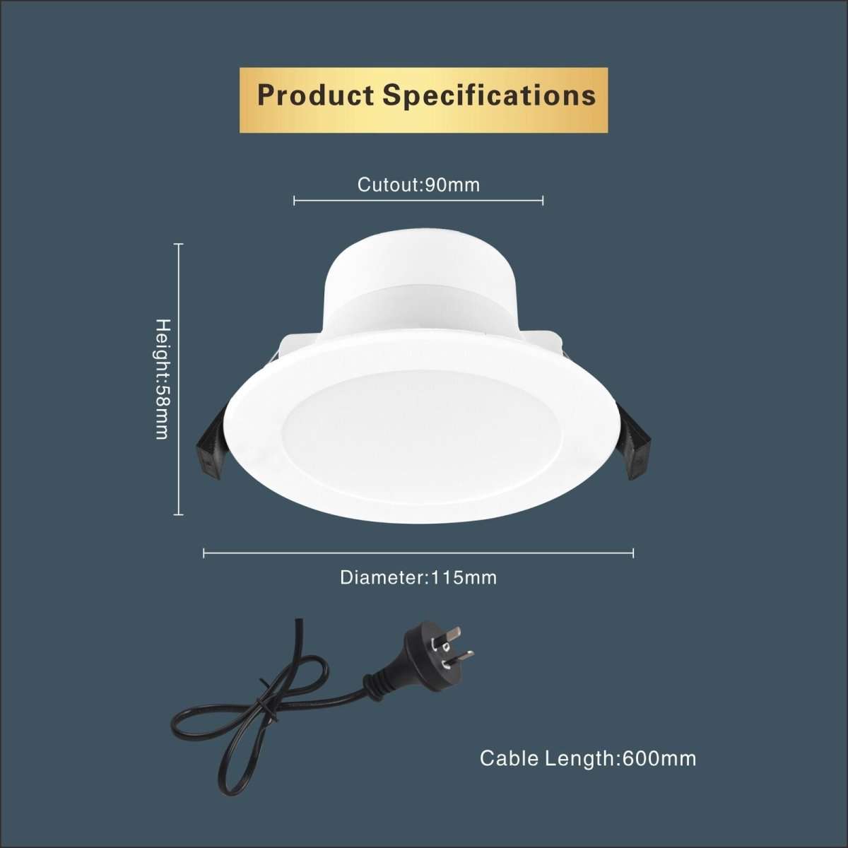 10-Pack 90mm LED Downlight Kit - 10W Non-Dimmable, 3 Color Temperature (Warm White/Cool White/Daylight) - Recessed Ceiling Lights for Kitchen, Bathroom, Living Room & Bedroom