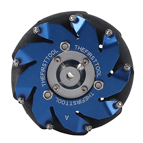 4 Inch Mecanum Wheel Right Aluminum Omnidirectional Wheel with TPU Rubber Rollers & Coupling - Industrial Robot Parts for AGV, Forklift, Mobile Robotics & Automation Systems