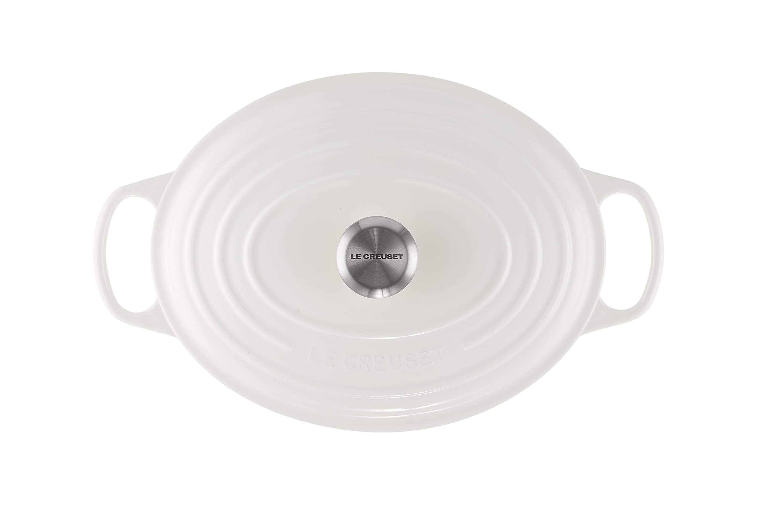 Le Creuset Signature Enameled Cast Iron Oval Dutch Oven 6.75 Quart - Premium White Cookware for Braising, Roasting & Baking - Perfect for Family Dinners & Entertaining