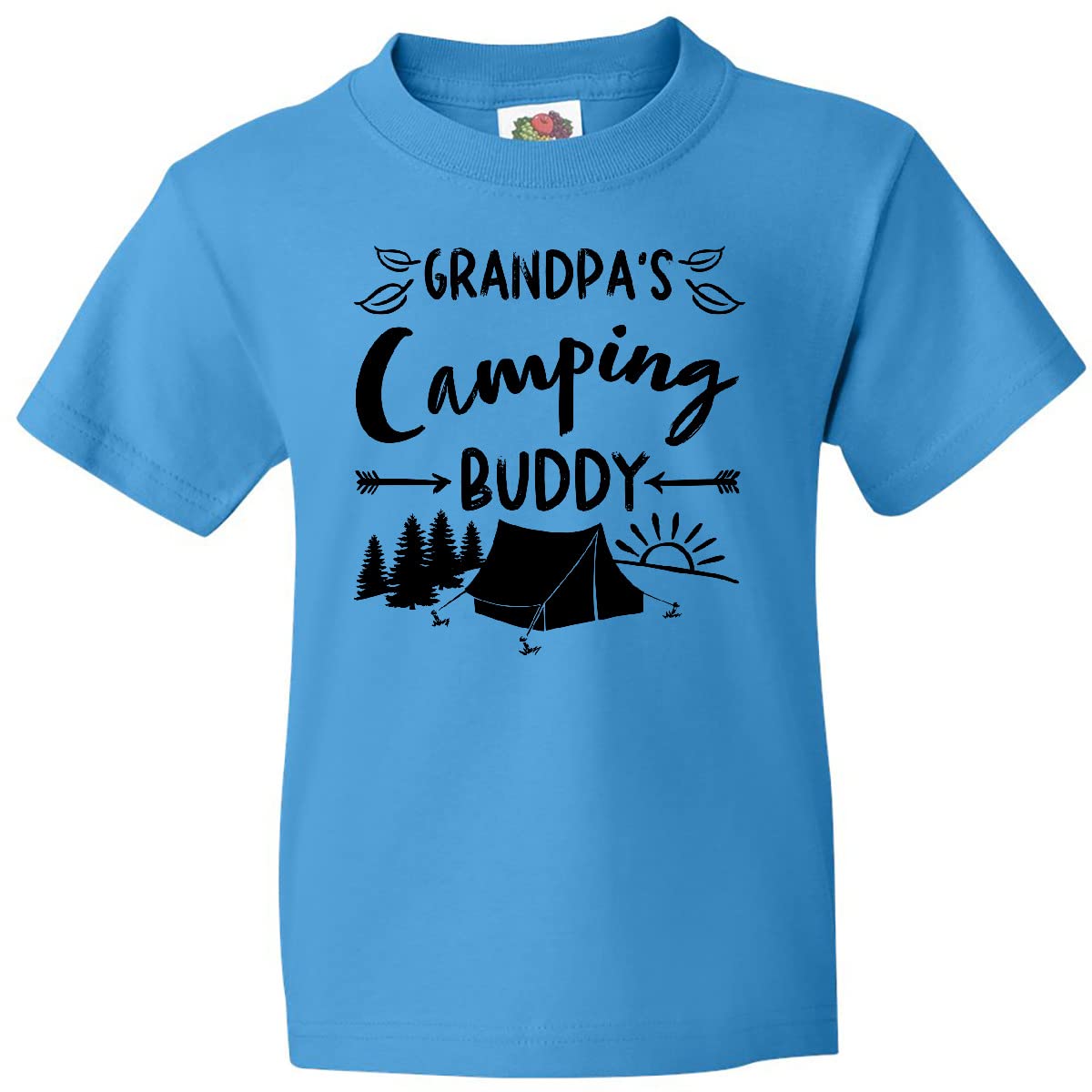 Inktastic Grandpas Camping Buddy Youth T-Shirt - Comfortable Kids Camping Shirt for Outdoor Adventures, Family Trips & Summer Camp Activities