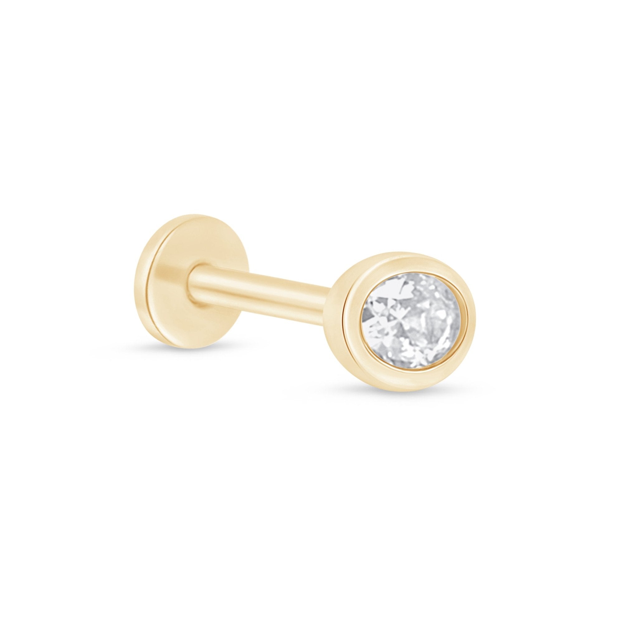 14K Yellow Gold Oval Gemstone Stud Earrings - Bezel Set Flat Back for Sensitive Ears | Perfect for Daily Wear, Work & Special Occasions