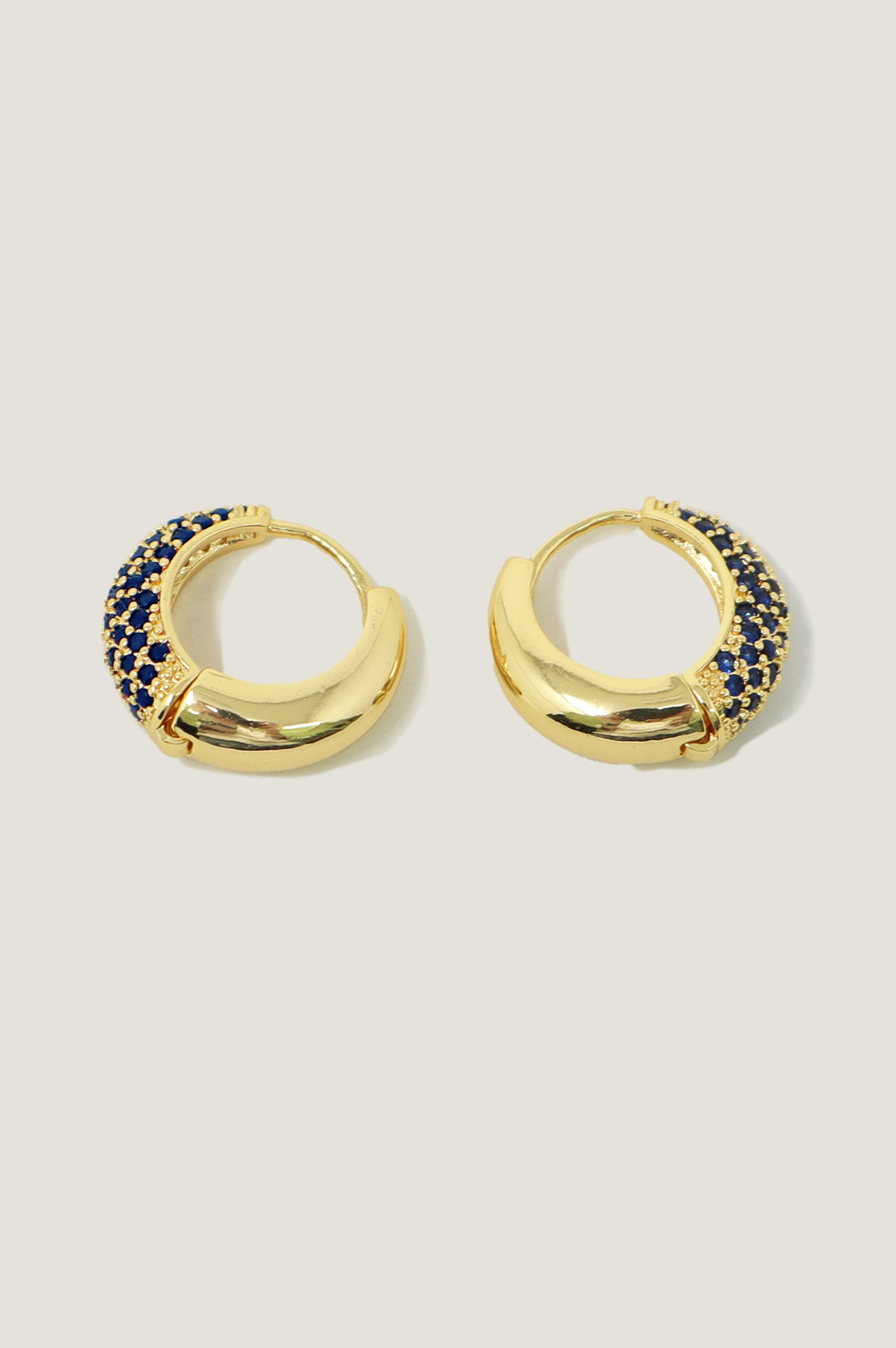 Spark Huggie Earrings for Women - Blue CZ Stud Hoop Earrings for Everyday Wear | Perfect for Gifts, Parties & Date Nights