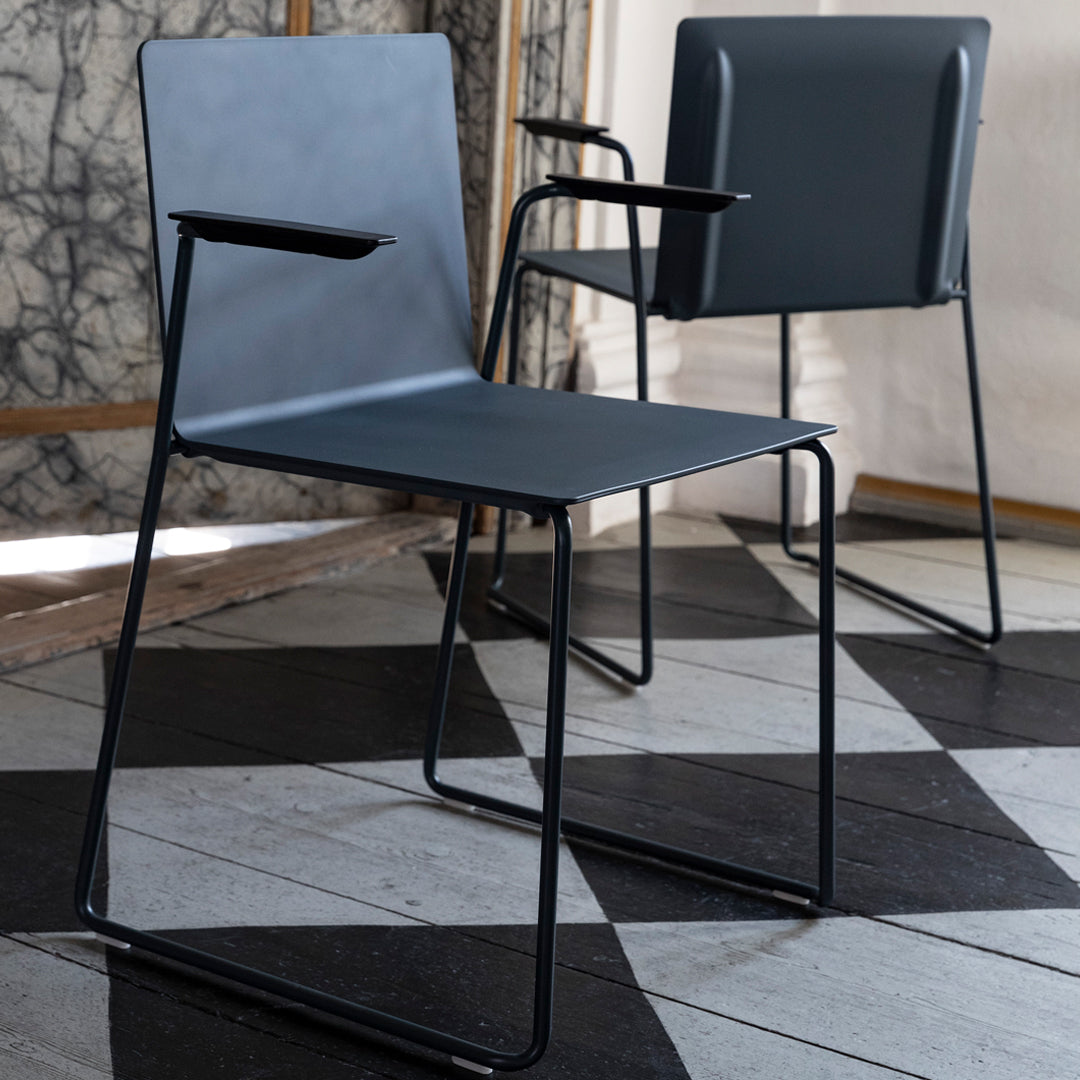 Stackable Dry Armchair with Sled Base - Modern Dining & Office Seating for Home, Restaurant, and Cafe Use