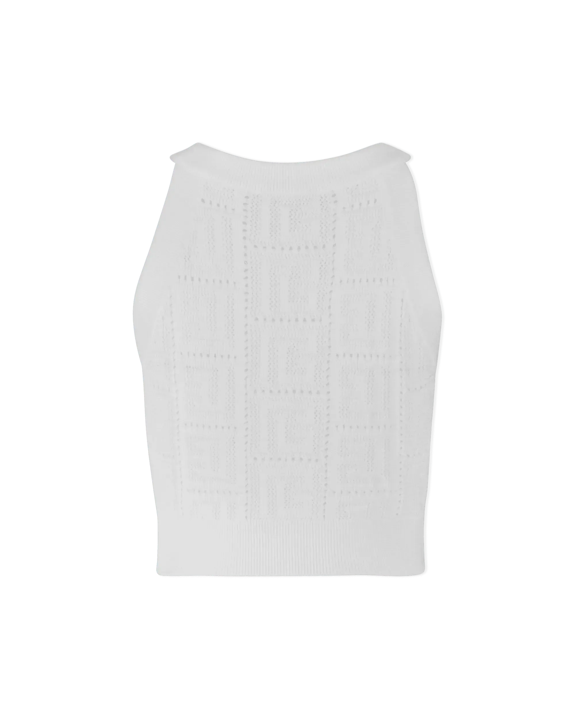 Stylish Monogram Mesh Knit Crop Top for Women - Trendy Summer Fashion, Casual Outfits & Streetwear | Perfect for Parties, Beach Vacations & Everyday Wear