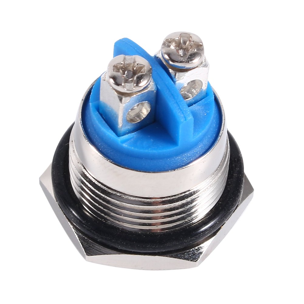 16mm 12V Momentary Push Button Switch - Waterproof Horn Button for Car, Boat & Industrial Control Circuits | Perfect for Automotive, Marine & DIY Electrical Projects