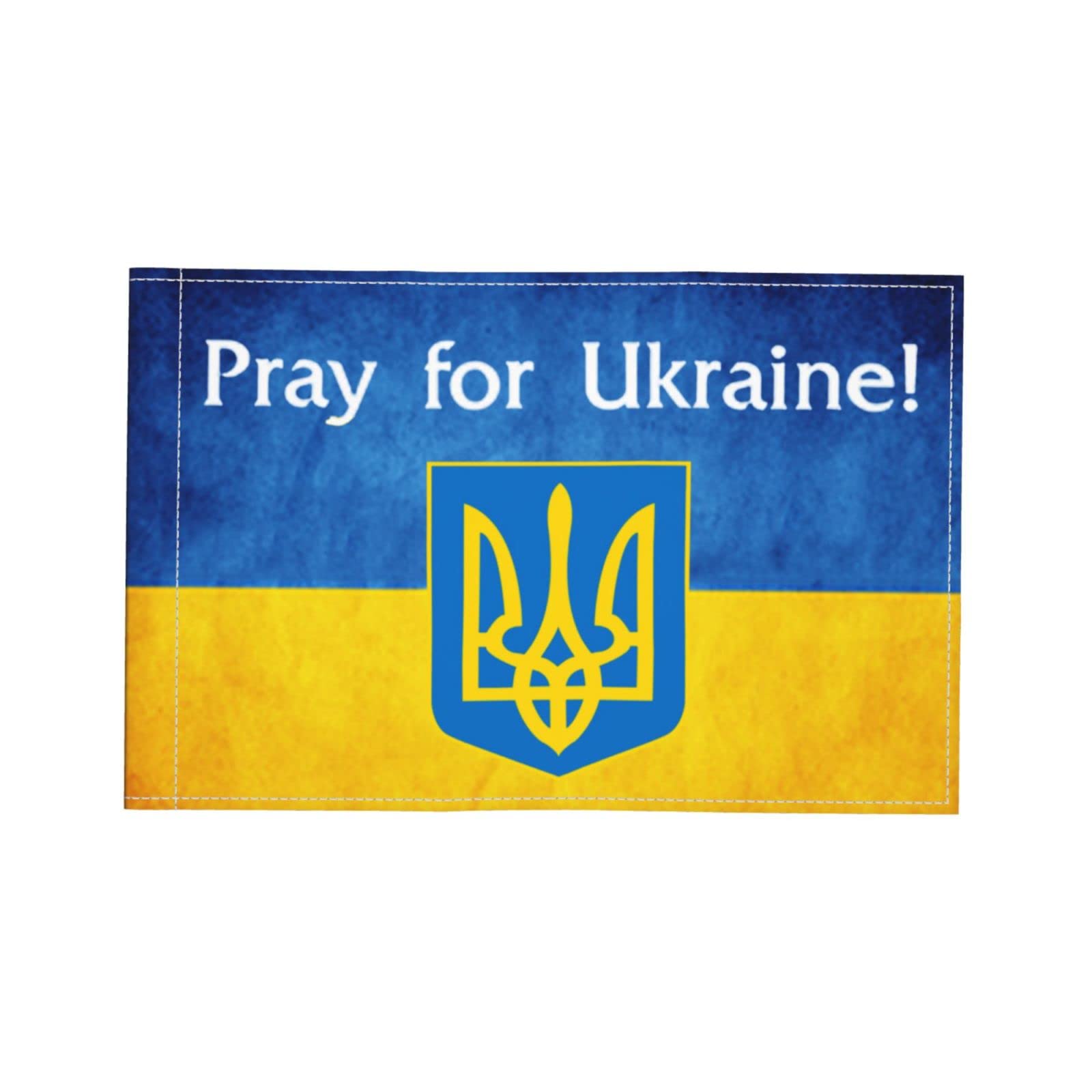 Pray For Ukraine Ukrainian Car Flag - 18x12 Inch Outdoor Vehicle Flag with USA Flag Design - Waterproof Decorative Window & Auto Accessory for Cars, Trucks, SUVs - Show Support While Driving