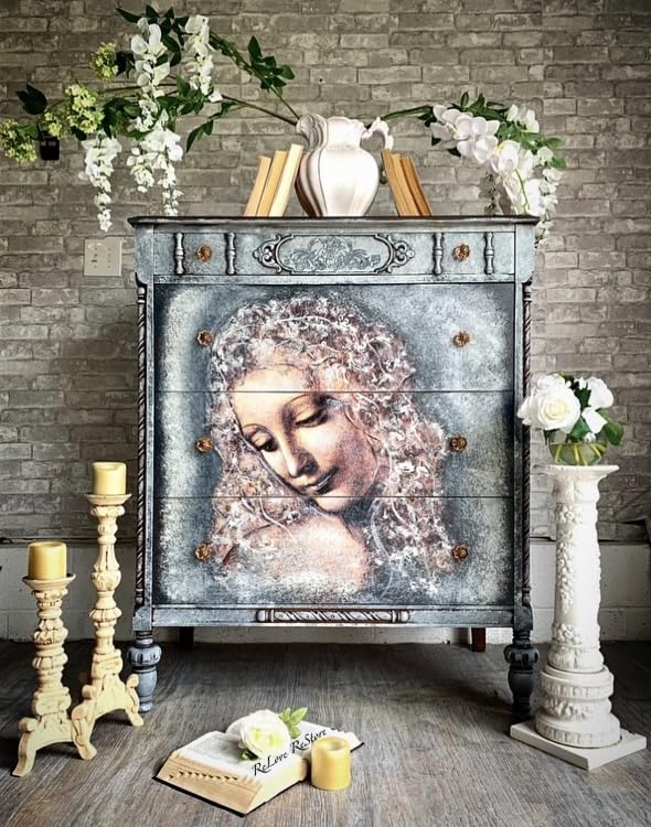 Redesign Decor Clear-Cling Stamps - Chateau De Maisons Wall Decals for Furniture, Nightstand, Vanity & Desk | Easy DIY Wall Art & Home Décor | Perfect for Bedroom, Living Room & Office Spaces