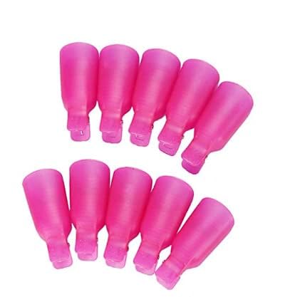 AISHU 10PCS Nail Polish Remover Clips - Acrylic Nail Art Soak Off Caps for Gel Polish Removal on Toenails & Fingernails - Perfect for At-Home Manicures & Salon Use