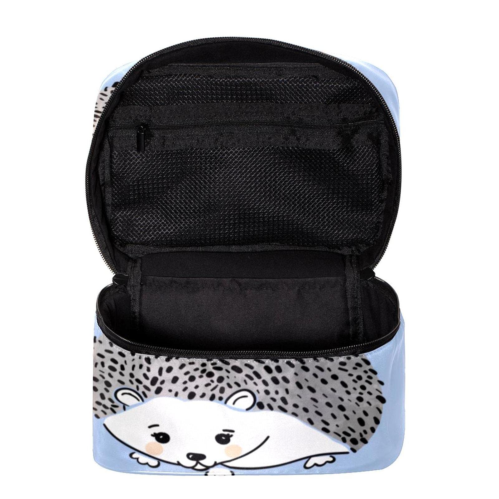 Cute Hedgehog Floral Makeup Bag - Large Travel Cosmetic Organizer for Women & Girls - Perfect for Travel & Daily Use