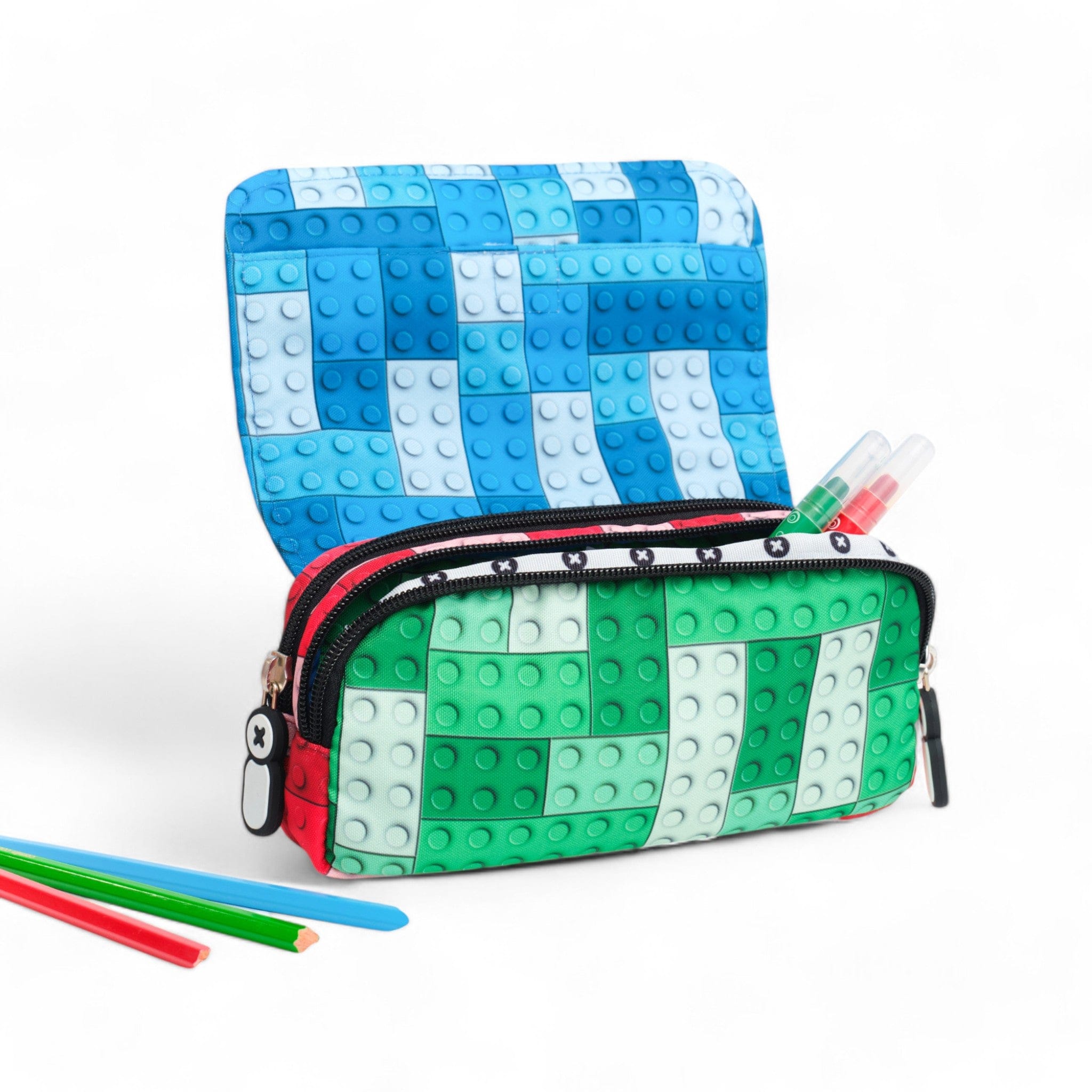 Brick-Shaped Pencil Case - Durable School & Office Supplies for Kids & Adults - Perfect for Organizing Pens, Markers & Art Tools