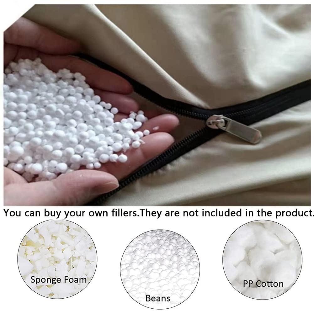 7ft Giant Fur Bean Bag Chair for Adults - Ultra Soft & Comfy Oversized Bean Bag Cover Only - Perfect for Living Room, Bedroom, or Game Room Relaxation