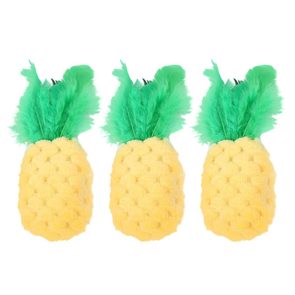 3pcs Cat Teaser Toy - Interactive Pet Exercise & Training Toys for Cats & Dogs - Chewing, Biting & Molar Teething Relief - Fun Fruit-Shaped Entertainment for Playtime & Bonding