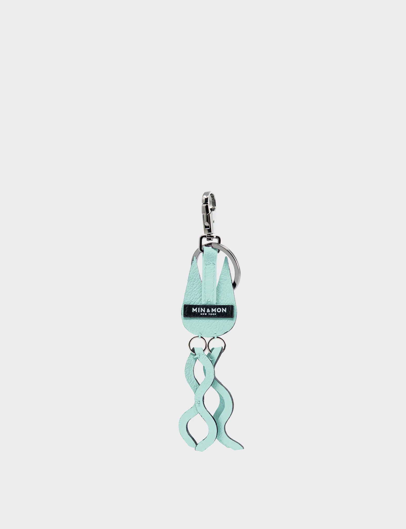 Cosmic Cat Charm Water Ballet Blue Leather Keychain - Stylish & Durable Key Accessory for Women, Gifts, Bags & Everyday Use