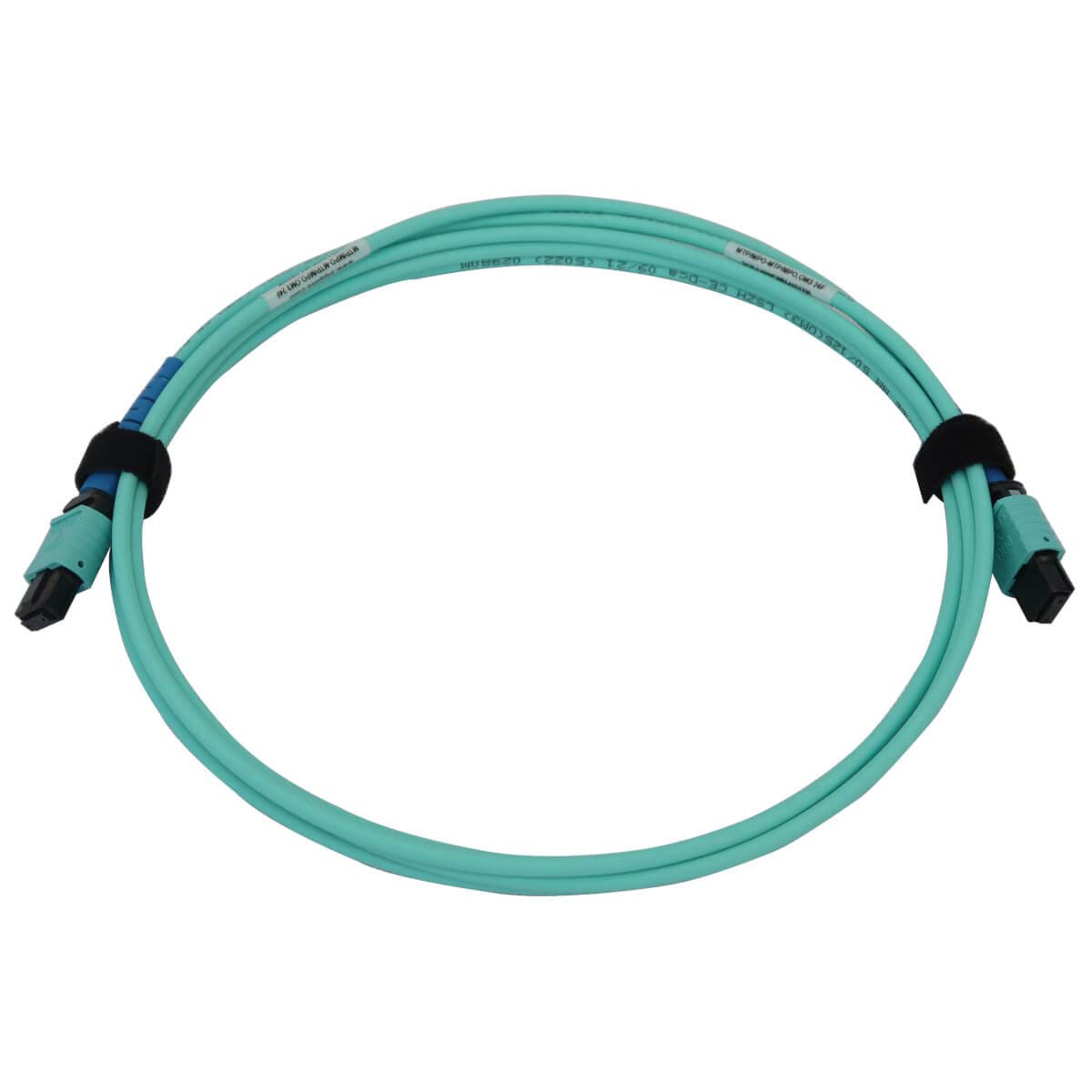 Tripp Lite OM3 MTP/MPO 24-Fiber Multimode Patch Cable (50/125μm) - 2M/6.6ft Aqua LSZH - 40G/100G/400G Ethernet Compatible - Data Center & High-Speed Networking Solution - Lifetime Warranty (N846B-02M-24-P)