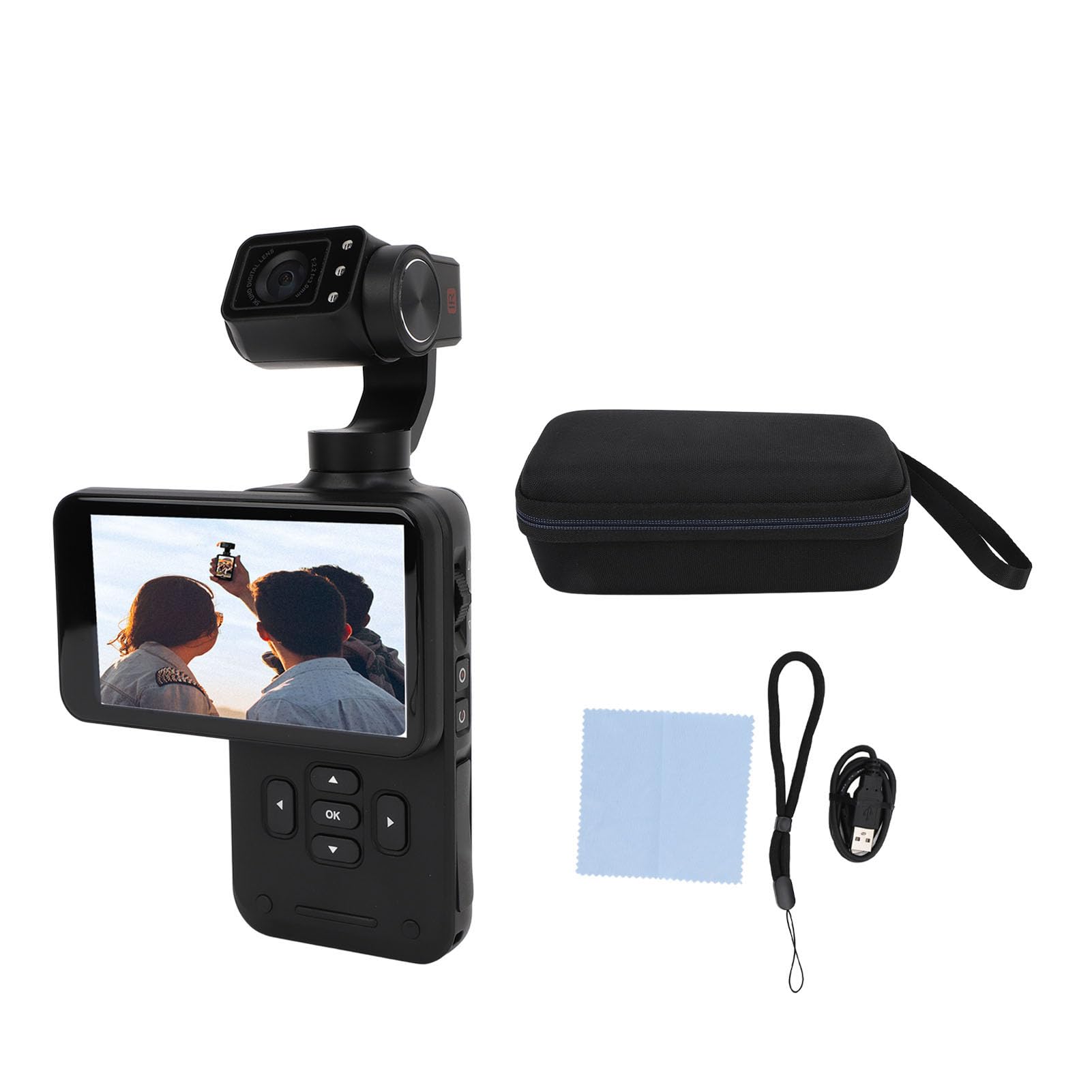 XUMIUZIY 48MP UHD 5K/30fps Pocket Video Camera with 3.5