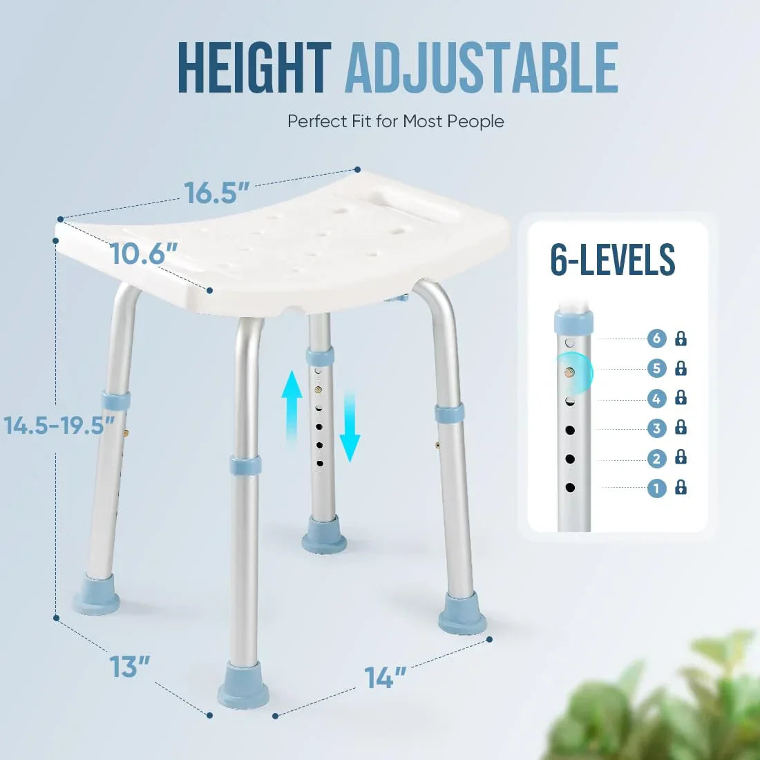 Heavy Duty 300LBS Capacity Shower Stool - Non-Slip Bath Seat for Elderly & Disabled - Perfect for Bathroom Safety & Relaxation