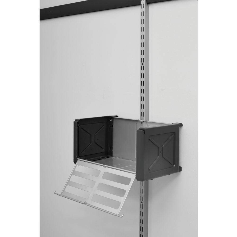 Rubbermaid FastTrack Rail Access Storage Bin - Organize Sports Equipment, Gardening Tools, Home & Garage Items - Perfect for Sheds, Closets & Workshop Storage Solutions