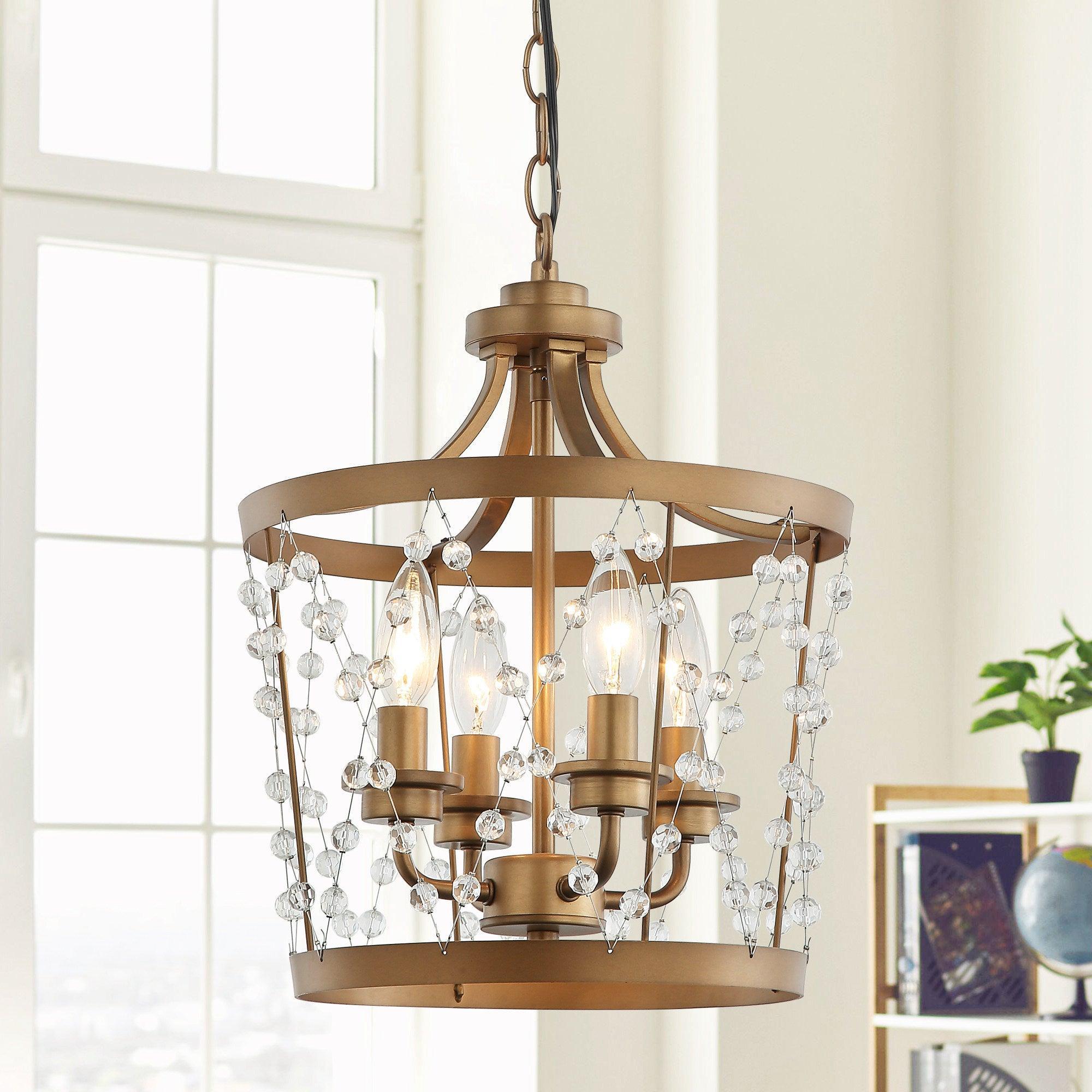 4-Light Rustic Saddle Brown Pendant Lighting Fixture - Farmhouse Style Ceiling Light for Kitchen, Dining Room & Living Room Decor