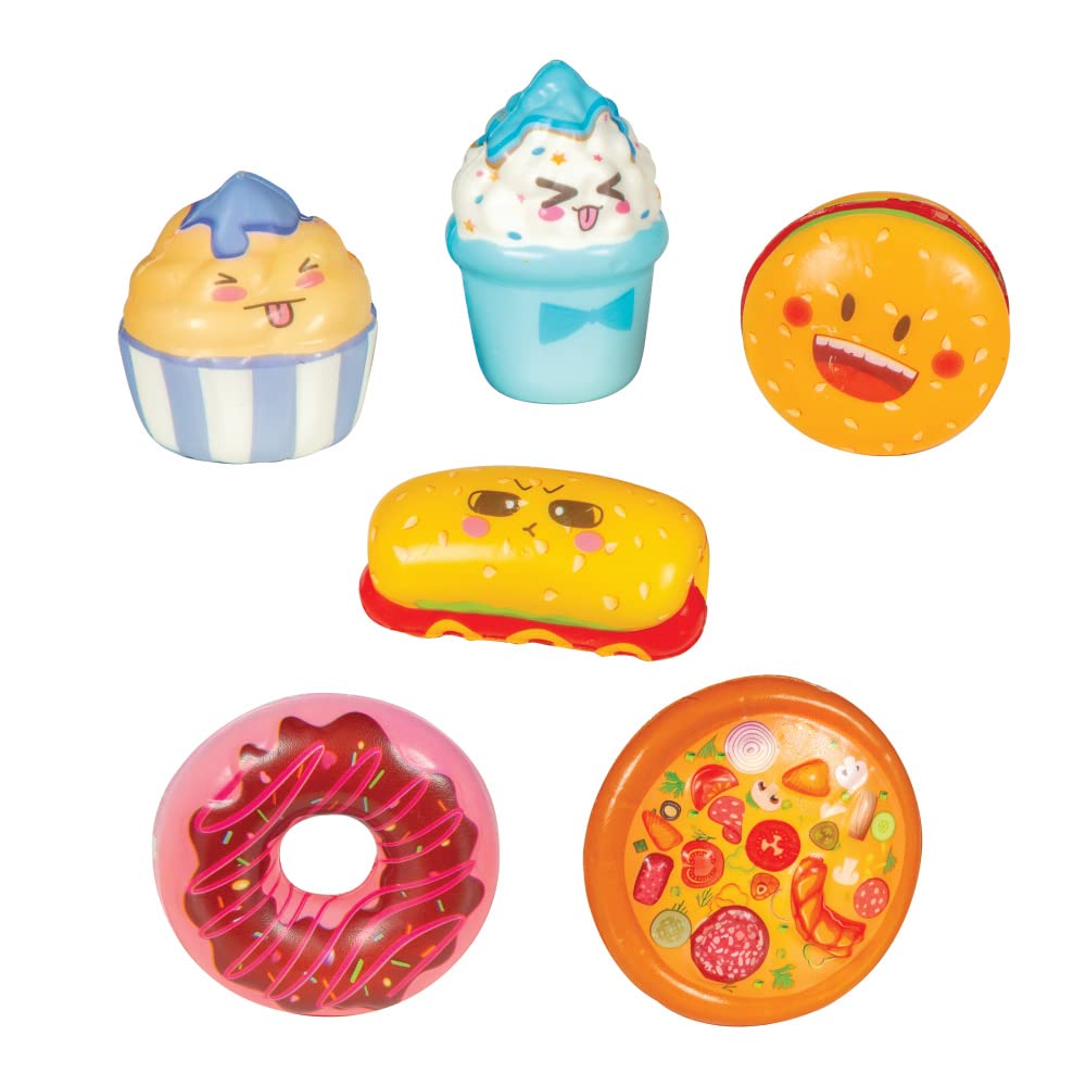 Raymond Geddes Squishy Snacks Toy - 12 Pack of Stress Relief Fidget Toys for Kids & Adults | Perfect for Anxiety Relief, Classroom Rewards & Sensory Play