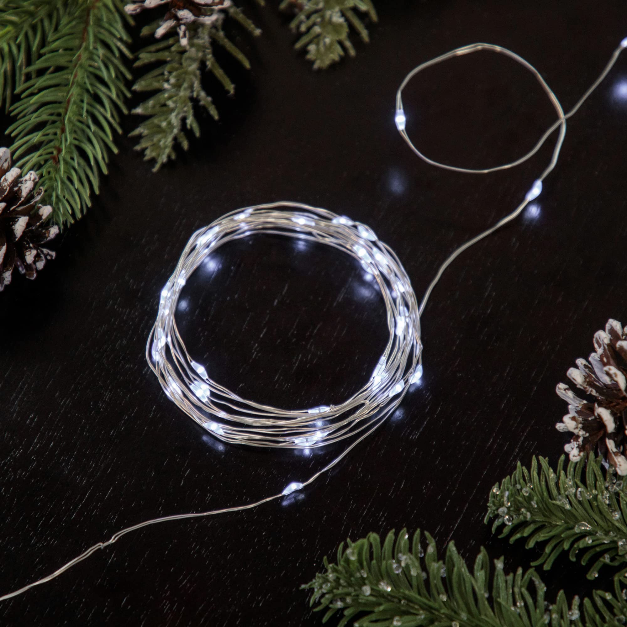 Northlight 20-Count Pure White LED Micro Fairy Christmas Lights - 6ft Copper Wire String Lights for Holiday Decor, Wedding, Party & Indoor/Outdoor Use