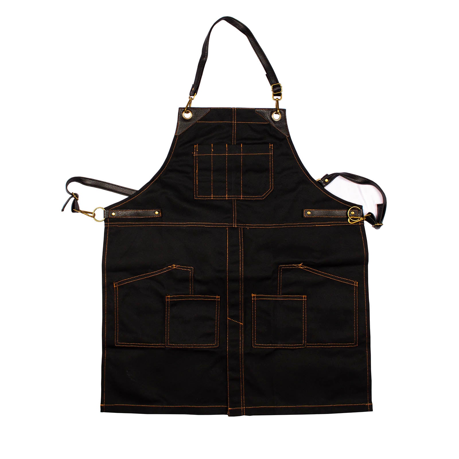 BarConic® Cross Back Apron with Adjustable Leather Straps - Premium Kitchen & BBQ Cooking Apron for Chefs, Bartenders & Grill Masters - Ideal for Cooking, Grilling & Hosting Parties