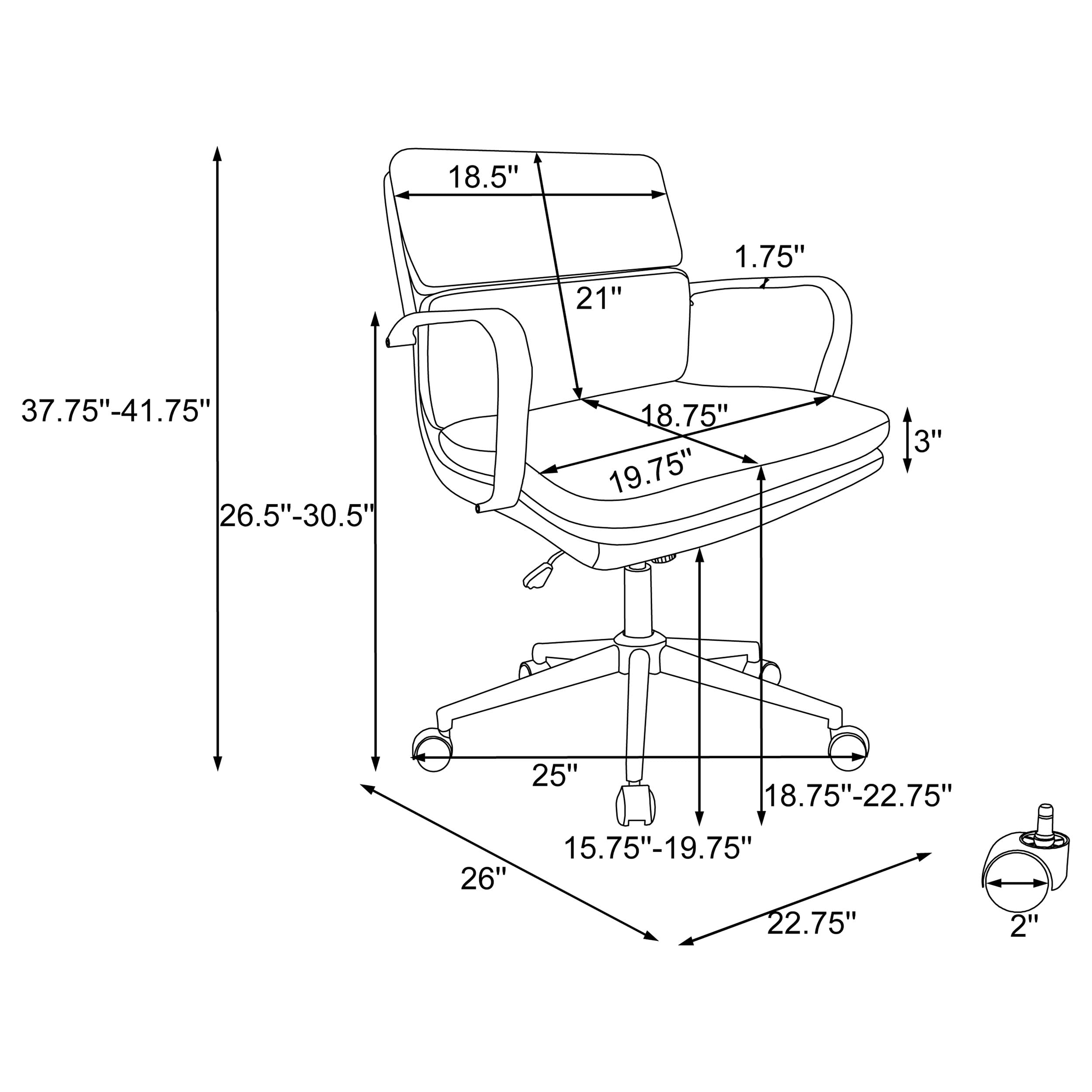 Coaster Furniture 801767 Standard Back Upholstered Office Chair - White & Chrome Ergonomic Desk Chair for Home Office, Computer Workstation & Conference Room