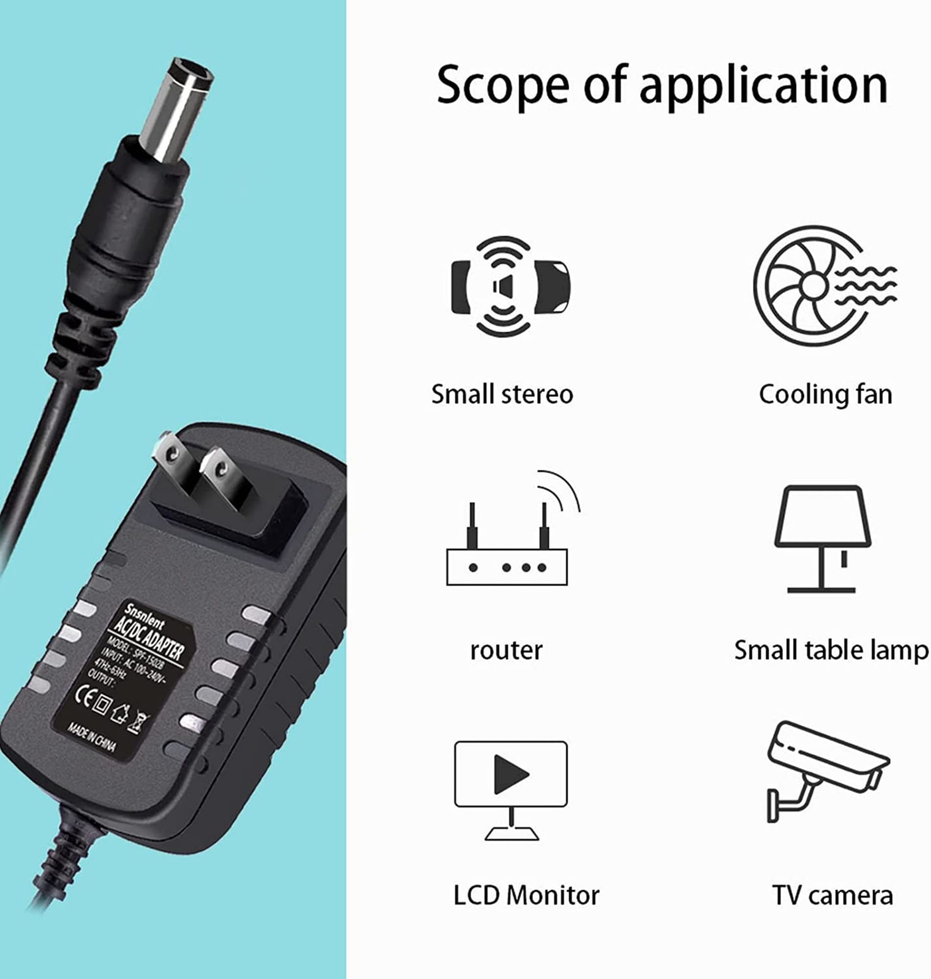 Deess HR-GP580 Wireless Hair Removal Device AC/DC Power Adapter - Replacement Charger Cord for Portable IPL Hair Remover - Home & Travel Use Beauty Machine Accessory