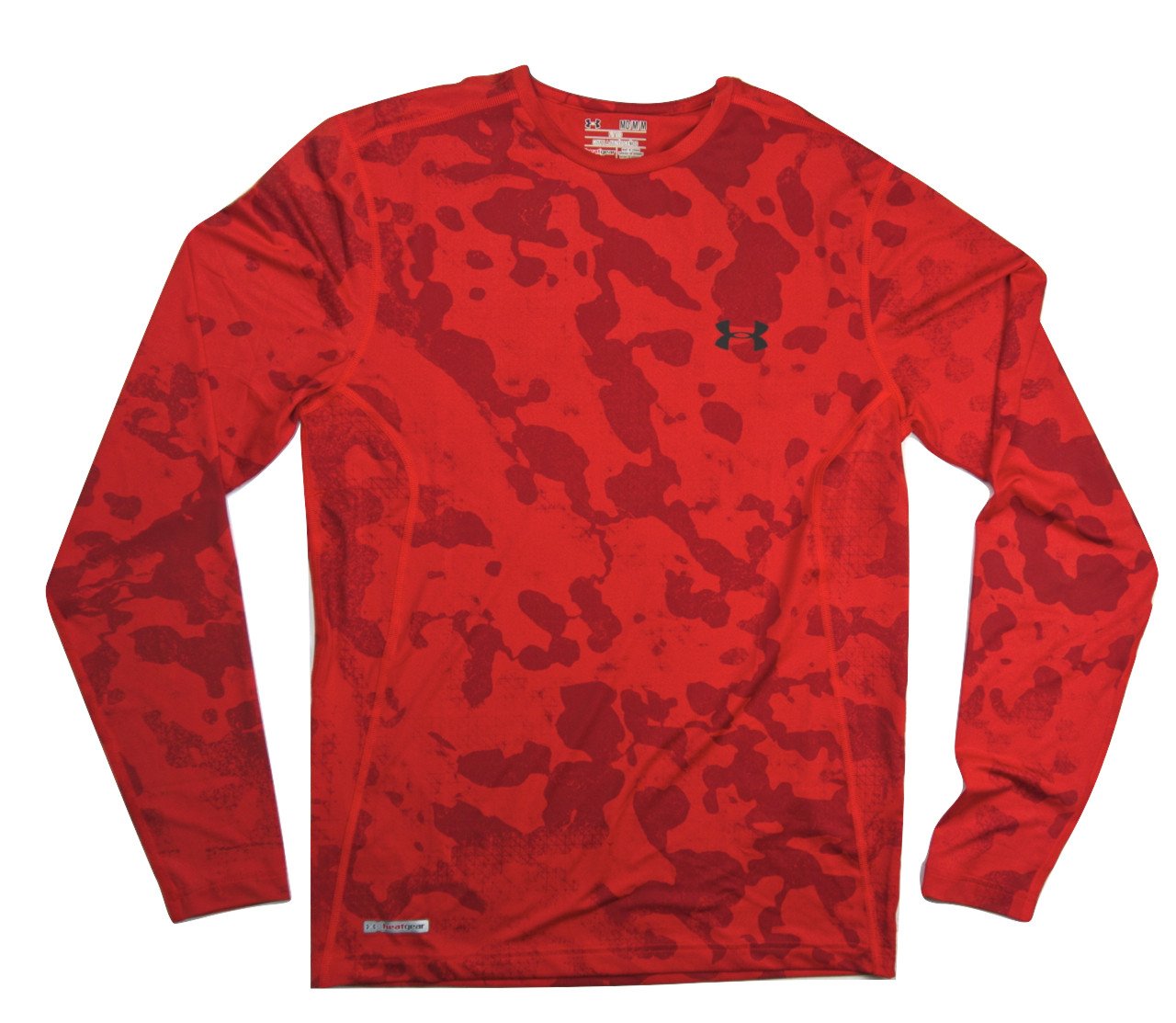 Under Armour Men's HeatGear Sonic Printed Fitted Long Sleeve Shirt - Moisture Wicking, Breathable Workout Top for Running, Gym & Training (Large, Volcano Print)