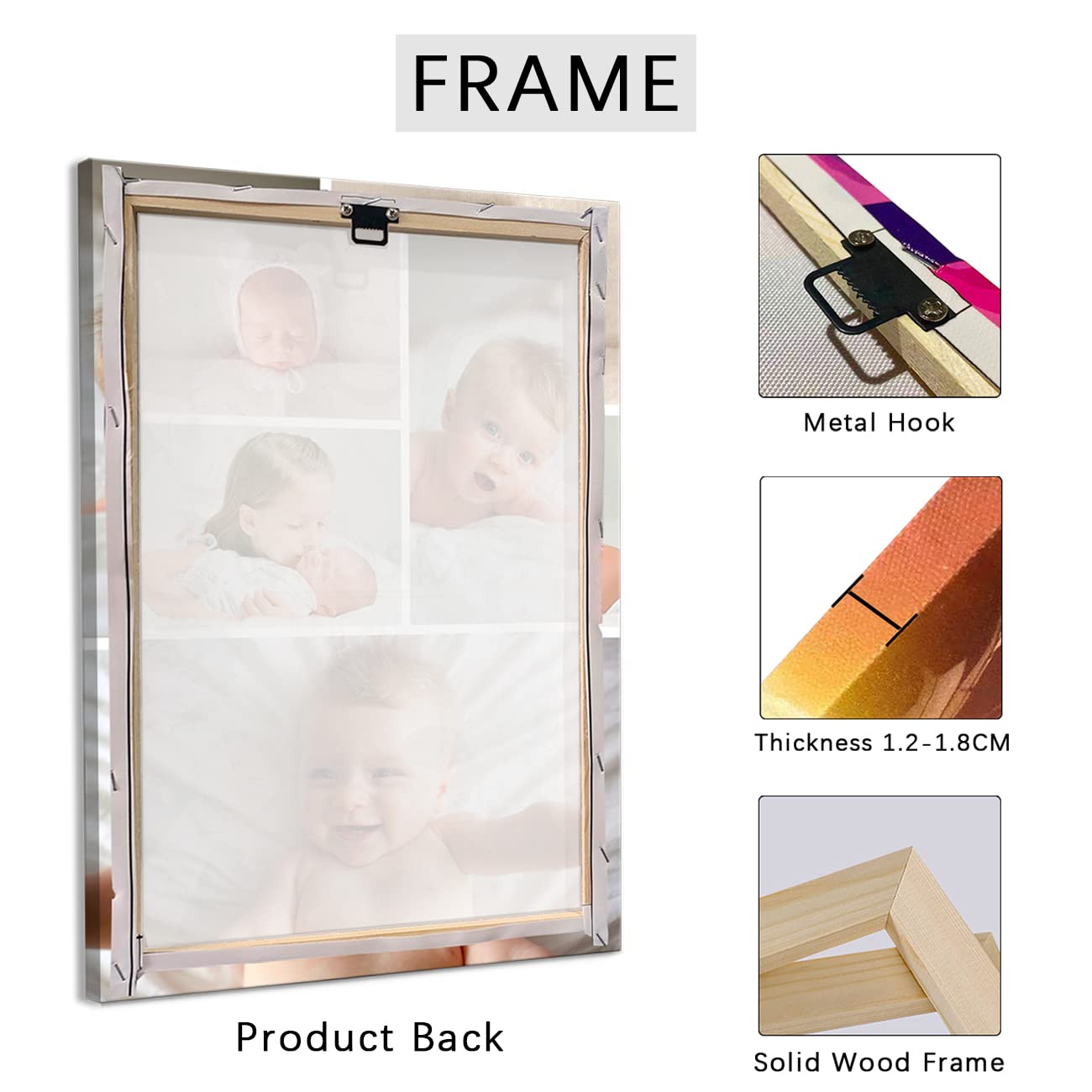 Custom Baby Birthday Photo Collage Canvas Print - Personalized 30
